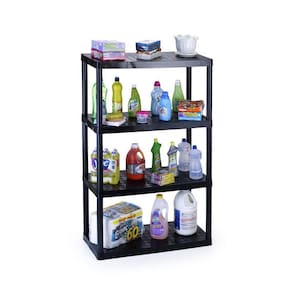 Prateleira Retangular Maxx 80X40X130 Cm 4 Andares Preta Leve