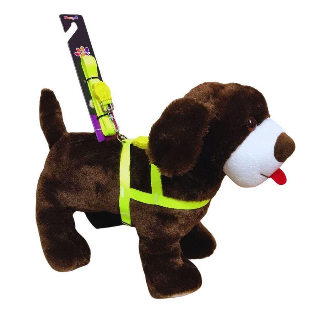 Coleira Peitoral Tradicional Seda Neon Cães 15Mm Cor Amarelo