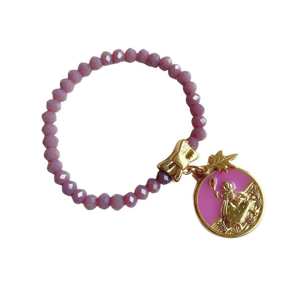 Pulseira Cristais Pingente Orixá Nanã-Banhada A Ouro 18K