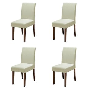 Conjunto Com 4 Cadeiras Estofada Sala de Jantar Trieste Siena Cedro / Areia Dobuê