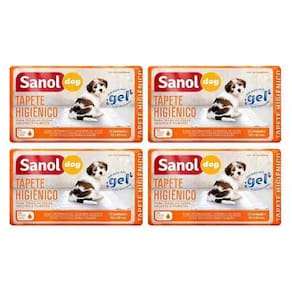 4 unidades Tapete Higienico Para Cachorro Sanol Dog - 80x60cm - 120 tapetes ao todo