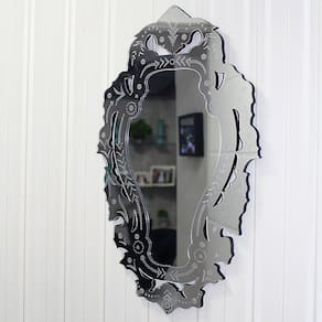 Espelho Decorativo Veneziano Provençal 61x93 Prata - Creatus