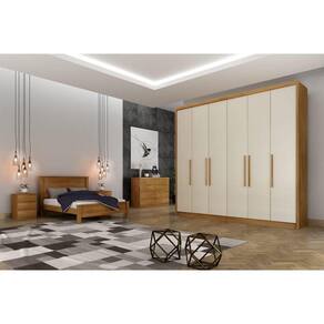 Guarda Roupa Casal 6 Portas 8 Gavetas - Santoro-Cumaru/Fendi - Móveis Novo Horizonte