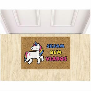 Tapete Unicórnio Sejam Bem Viados Antiderrapante 60X40 Cm.