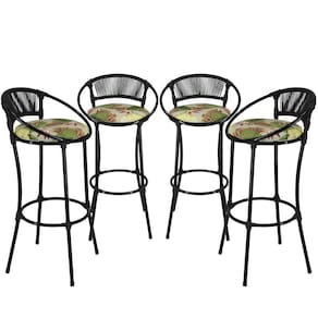 4 Banquetas Havaí Florido Preto