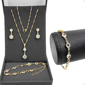 Corrente Veneziana Feminina Pingente Pulseira Banhada