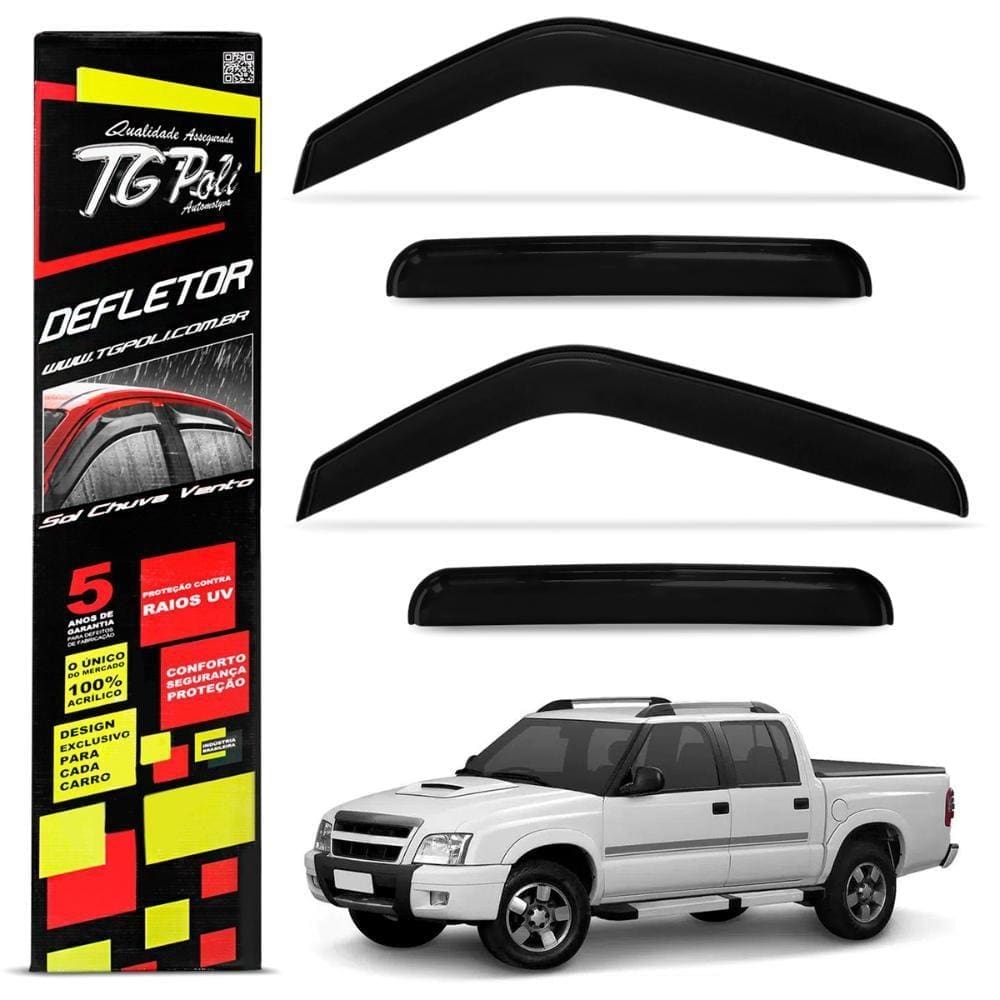 Calha de Chuva S10 1996 a 2011 4 Portas Defletor Fumê Tgpoli