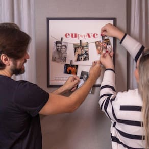 Mural De Fotos Varal com Prendedores - Eu e Você