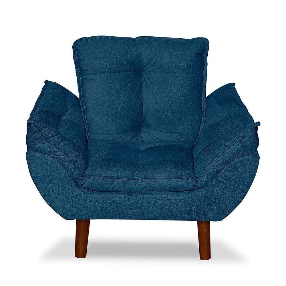 Mini Poltrona Cadeira Opala Infantil De Criança Suede Azul Marinho