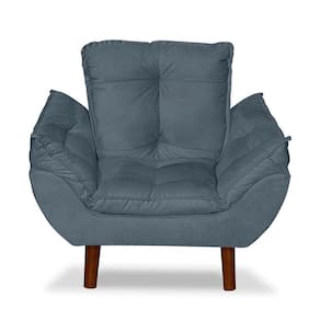 Mini Poltrona Cadeira Opala Infantil De Criança Suede Azul Turquesa
