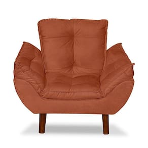 Mini Poltrona Cadeira Opala Infantil De Criança Suede Terracota