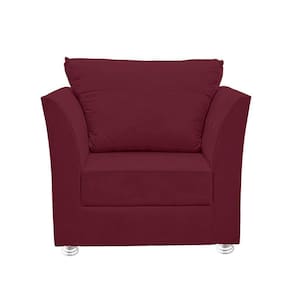 Poltrona Cadeira Decorativa Para Sala E Quarto Lisboa Suede Bordô