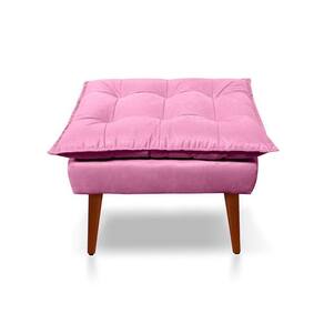 Puff Opala Decorativo Panqueta De Apoiar Os Pés Suede Rose