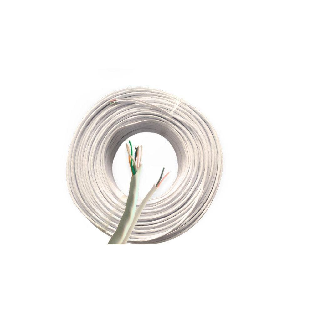 Rolo Cabo Híbrido Lan Cat5E 4 Pares 100Mt Branco - Super Top