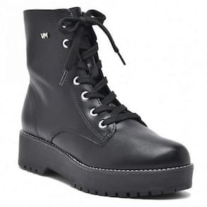Bota Coturno Feminino Tratorado Preto Via Marte  004-001