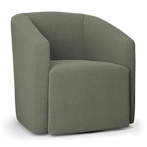 Poltrona Sala de Estar Base Giratória Stella Max Bouclê Menta D03 - D`Rossi