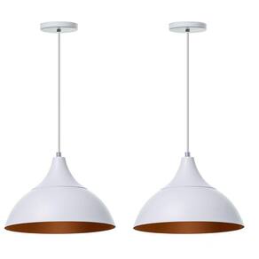 Lustre Pendente Panamá Branco Com Cobre - Kit 2 Unidades