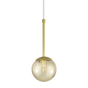 Pendente Globo Esfera De Vidro 12cm - Ouro - Vidro âmbar