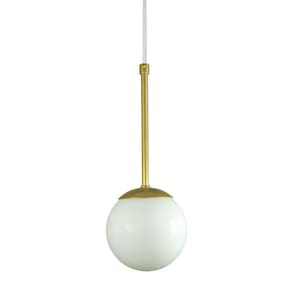 Pendente Globo Esfera De Vidro 12cm - Ouro - Vidro Branco