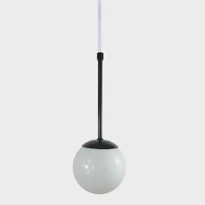 Pendente Globo Esfera De Vidro 12cm - Preto - Vidro Branco