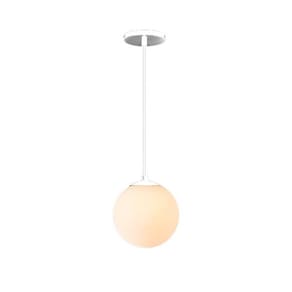 Pendente Globo Esfera De Vidro Branco Fosco 14cm - Branco