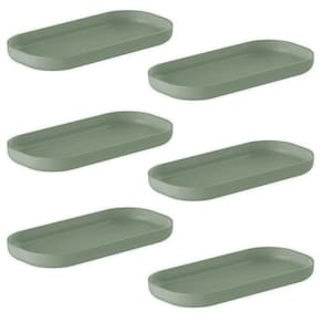 Bandejas Organizadora Verde Salvia OU Porta Objeto Sabonetera kit C/6 unidades