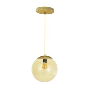 Pendente Globo Esfera De Vidro âmbar 20cm - Ouro