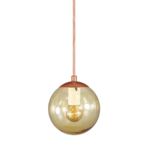 Pendente Globo Esfera De Vidro âmbar 14cm - Bronze