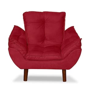 Mini Poltrona Cadeira Opala Infantil De Criança Suede Vermelho