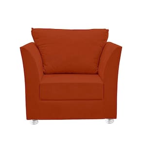 Poltrona Cadeira Decorativa Para Sala E Quarto Lisboa Suede Terracota