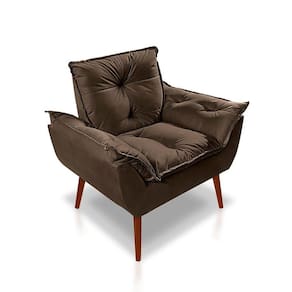 Poltrona Opala Luxo Suede Marrom