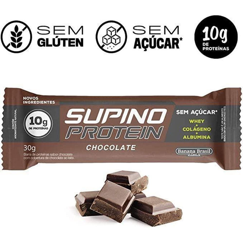 Barra De Proteína Sabor Chocolate Supino 360G C / 12 Un.