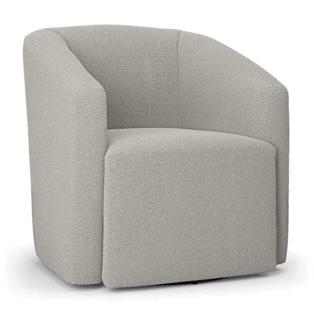 Poltrona Sala de Estar Base Giratória Stella Max Bouclê Cinza D03 - D`Rossi