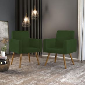 2 Poltronas Cadeiras p/ Escritó. Balaqui Decor verde