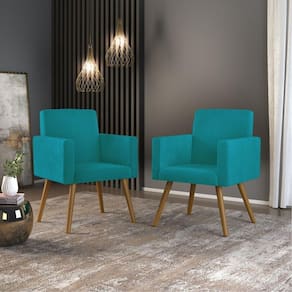2 Poltronas Cadeiras p/ Escritó. Balaqui Decor azul Turquesa