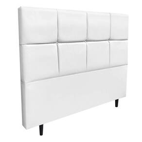 Cabeceira Roma para Cama Box Casal 140 cm Corino Branco - D`Rossi