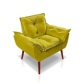 Poltrona Opala Luxo Suede Amarelo