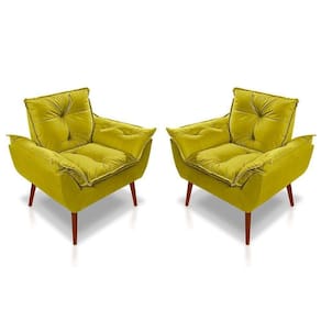 Kit C- 02 Poltronas Opala Luxo Suede Amarelo