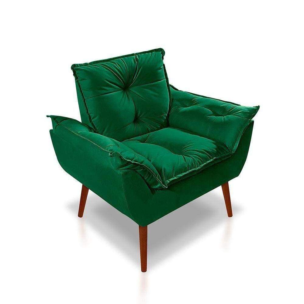 Poltrona Opala Luxo Suede Verde