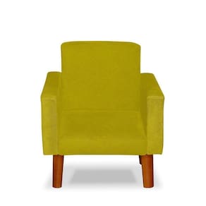 Mini Poltrona Cadeira Infantil Nina De Criança Suede Amarelo
