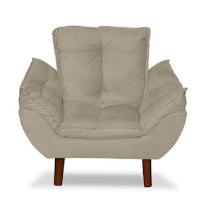 Mini Poltrona Cadeira Opala Infantil De Criança Suede Bege