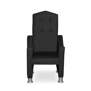 Mini Cadeira Poltrona Infantil Troninho Decorativa Suede Preto
