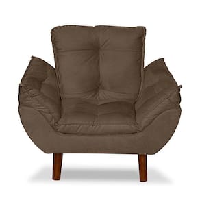 Mini Poltrona Cadeira Opala Infantil De Criança Suede Marrom