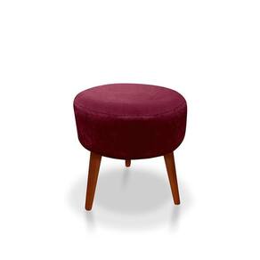 Puff Redondo Decorativo Panqueta De Apoiar Os Pés Suede Bordô