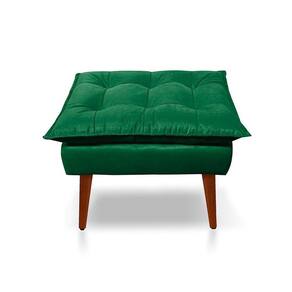 Puff Opala Decorativo Panqueta De Apoiar Os Pés Suede Verde
