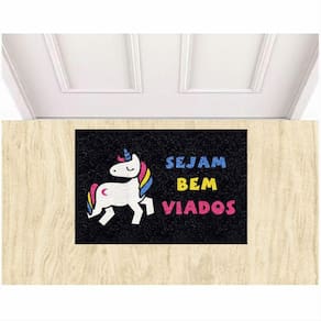 Tapete Capacho Sejam Bem Viados Unicornio Lgbt Decoração.