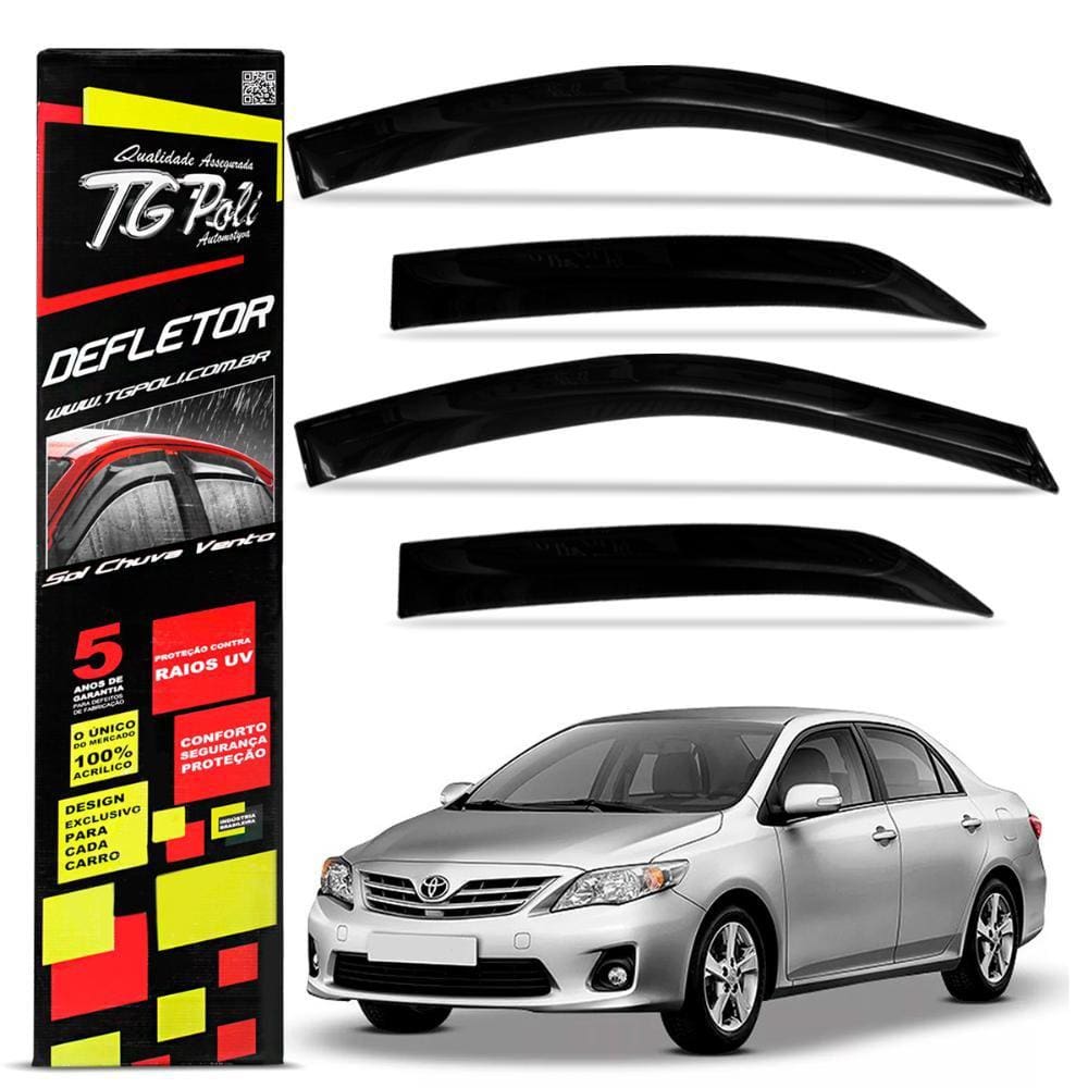 Calha de Chuva Corolla 2008 a 2014 Defletor Fumê Tgpoli