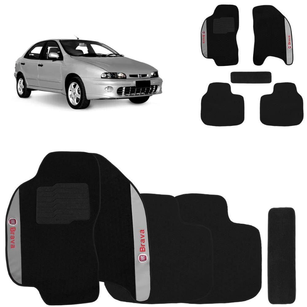 Jogo de Tapete Carpete Brava 2000 a 2003 Preto 5 Peças