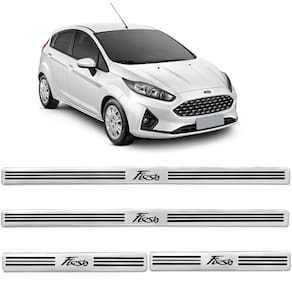 Soleira Resinada New Fiesta 2012 a 2019 Prata Alto Brilho