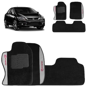 Jogo de Tapete Carpete New Civic 2014 a 2016 Preto 3 Peças